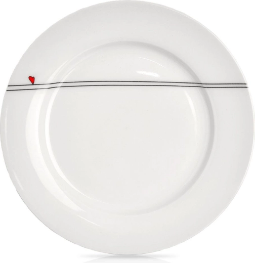 Porcelænssidetallerken med hjerte, 19 cm