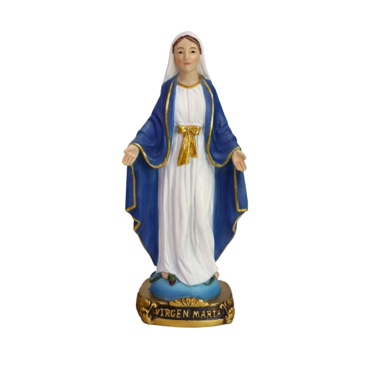 Figur af Jomfru Maria i harpiks 6 × 4 × 13 cm