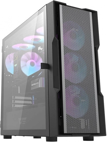 Computer kabinet Darkflash DK431 Mesh (sort) + 4 blæsere
