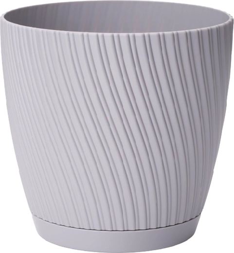 Urtepotteskjuler MIKA ECO RECYCLED med underskål 27 cm platin