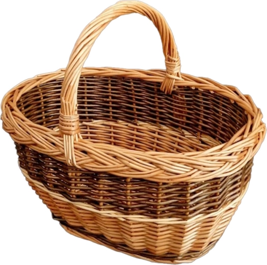 Oval flettet kurv til svampe 38 × 30 × 36 cm, lakeret
