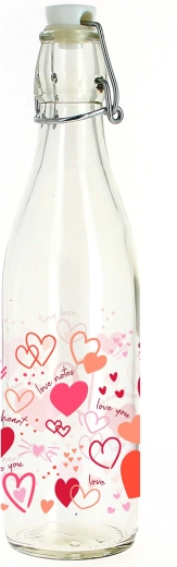 Flaske med patentlukning og hjerte-motiv, 540 ml