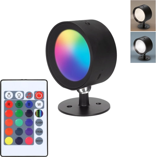 Solight genopladelig LED-væglampe RGB med fjernbetjening