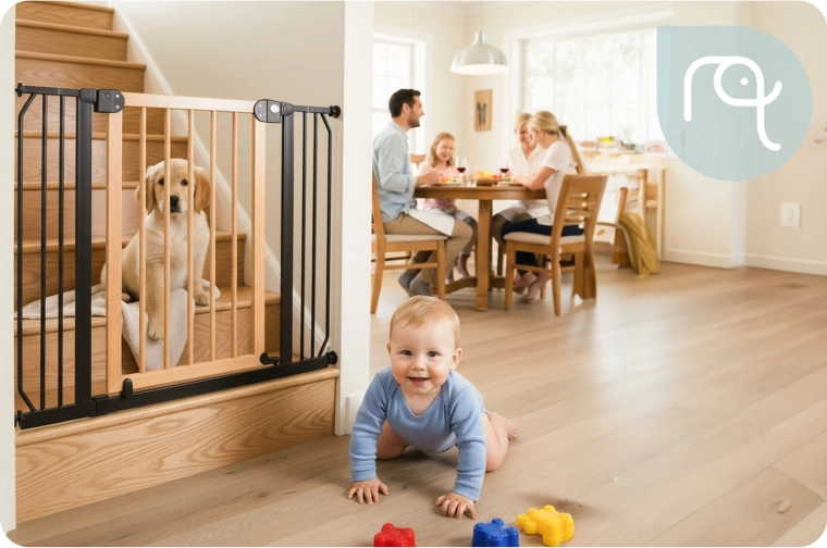 Universel bredde 76–104 cm og 90° låsning