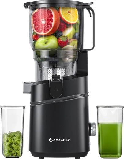 AMZCHEF slowjuicer med koldpresning, sort