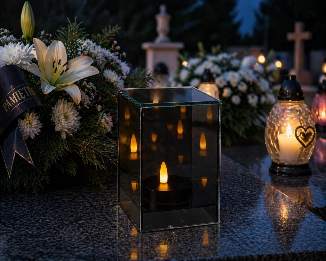 LED-lanterne i kubeform 10 × 10 × 15 cm