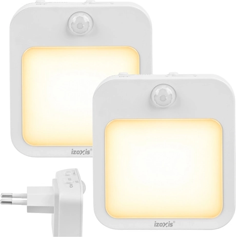 Izoxis LED-natlys med bevægelses- og skumringssensor, 2 stk.
