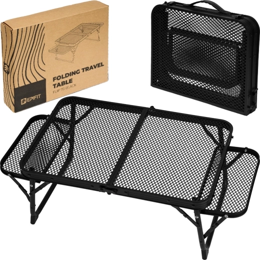 Sammenklappeligt lavt campingbord Flip 70 sort