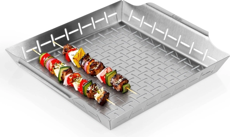 Perforeret grillkurv Vilde i rustfrit stål 34,5 × 30 × 5 cm