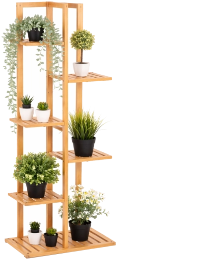 Bambusblomsterstativ med 6 niveauer 40 × 21 × 122 cm