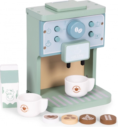 Trækaffemaskine til børn barista sæt 8 dele ecotoys