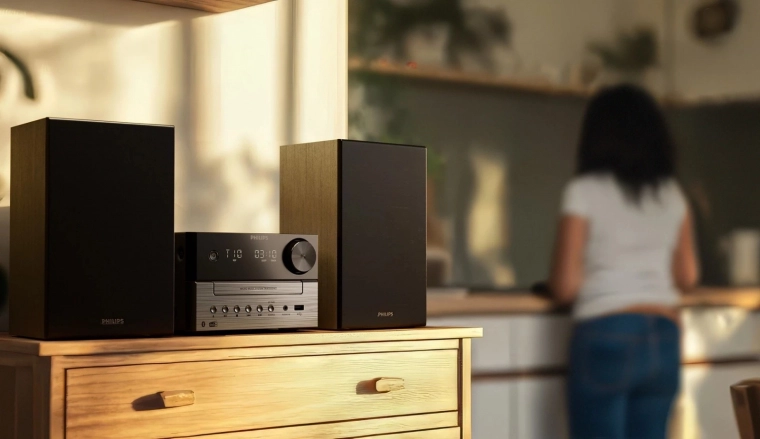 Kraftig stereolyd med 20 W RMS og bass-refleks