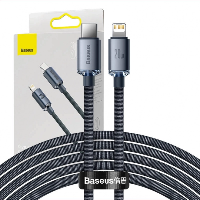 Kabel til hurtig opladning USB-C til Lightning Baseus 20W 2m sort