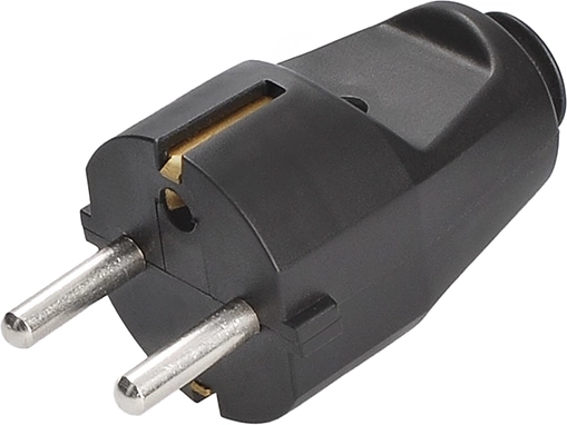 Solight lige stik IP20 sort - 1 stk.