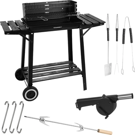 Rotisserie med gaffel til saftigt kød