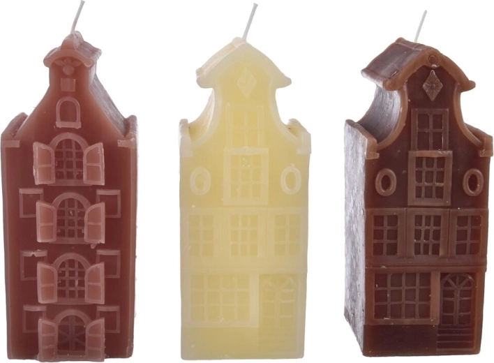 Juledekorationslys i husform 16 cm (3 varianter)