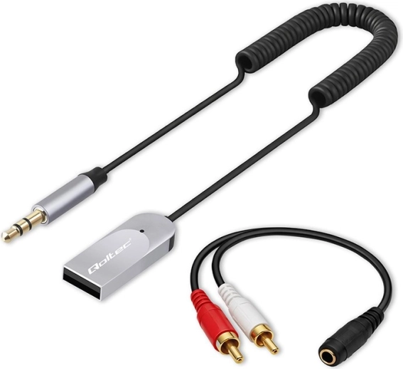 trådløs Bluetooth 6.0-lydmodtager til hjem og bil med 2× RCA, 3,5 mm AUX og USB-strøm, mikrofon