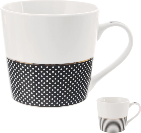 Porcelænskrus med guldkant 0,43 l mix