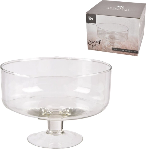 Dekorativ vase i klart glas 19 × 19 × 14 cm