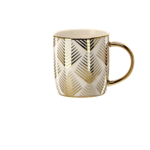 Luksuriøse gyldne detaljer og chevronmønster