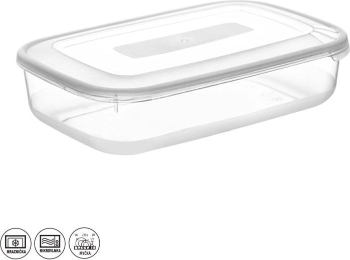 Plastbeholder til mad, rektangulær 0,85 l