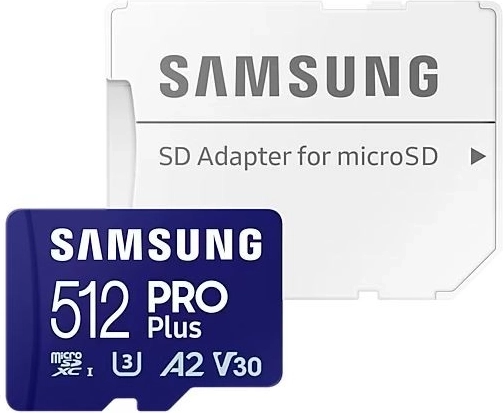 Samsung Pro Plus microSDXC hukommelseskort 512GB 180/130 MB/s UHS-I U3