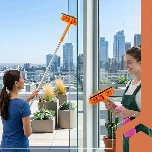 Teleskopstang 1,8 m for sikker rækkevidde uden stige