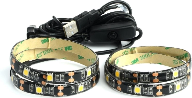 Retlux USB LED-strip til TV og skærm, kold hvid