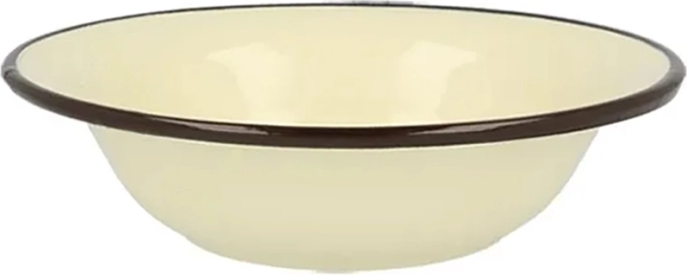 Emaljeret skål Silesia Rybnik 0,55 l, diameter 18 cm, cremefarvet