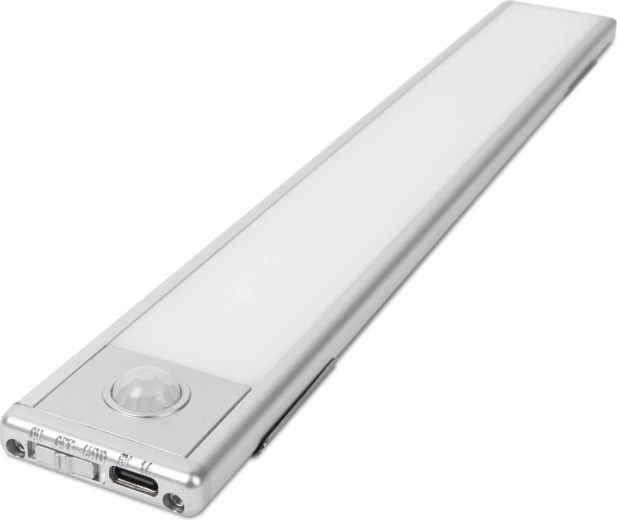 LED-skabslampe med bevægelsessensor og genopladeligt batteri, 30 cm