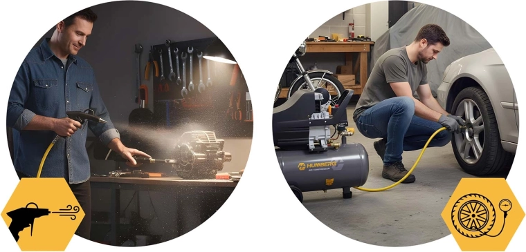 Én kompressor – flere opgaver