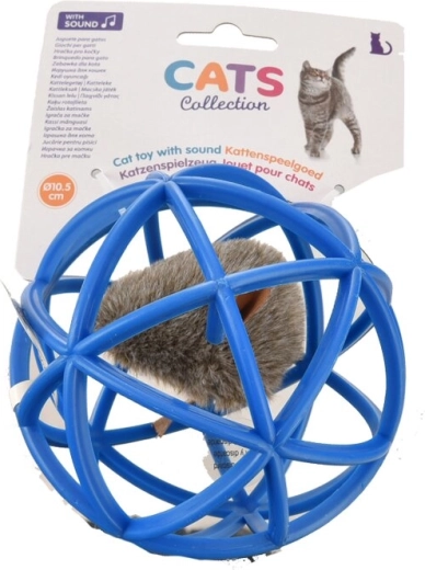 Katte legetøj – bold med mus 11 cm