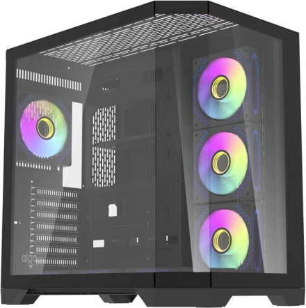Computerkabinet Darkflash FT418 Pro med 7 ARGB-blæsere (sort)