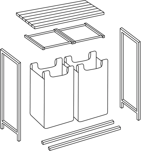 Aftagelige indsatsposer med håndtag for nem transport