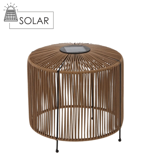 Brun solcelle-LED-lampion 25 cm