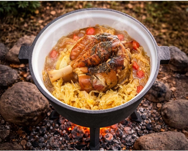 Jævn varme og dyb smag takket være massiv støbejern