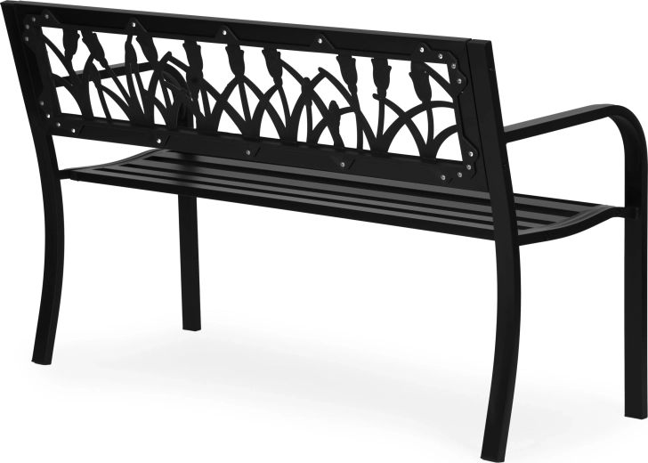 Dekorativt ryglæn med blomstermotiv