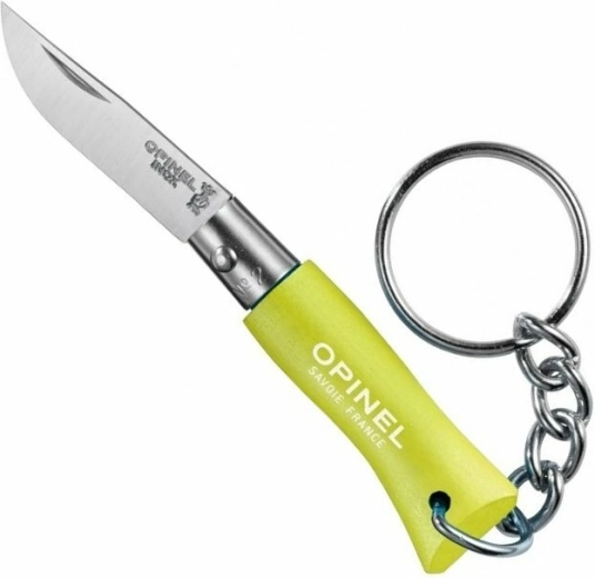 Opinel N°02 nøgleringsvedhæng – lommekniv 3,5 cm, lysegrøn, bøgetræ
