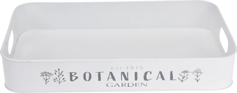 Elegant havemotiv i hvid og grå