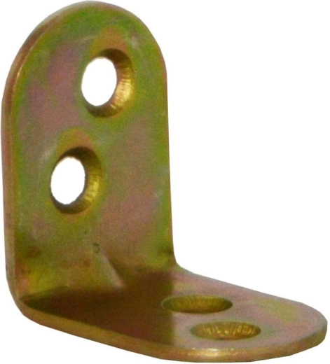 Monteringsvinkel med prægning 25 × 18 × 1,5 mm, gul galvanisering, pakke 15 stk.