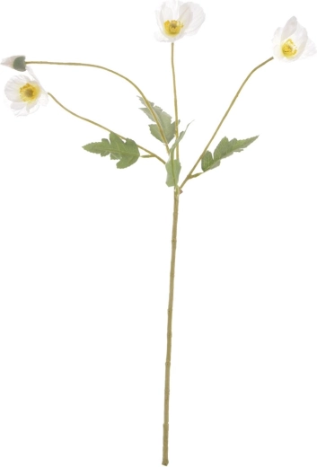 Kunstig dekorativ blomst – hvid valmue 58 cm