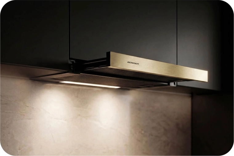 Elegant sort-guld design til det moderne køkken