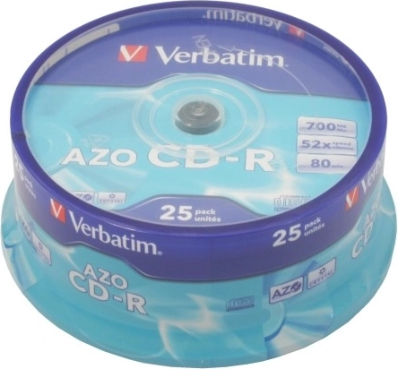 Verbatim CD-R AZO Crystal 700 MB, 52x, 25 stk.
