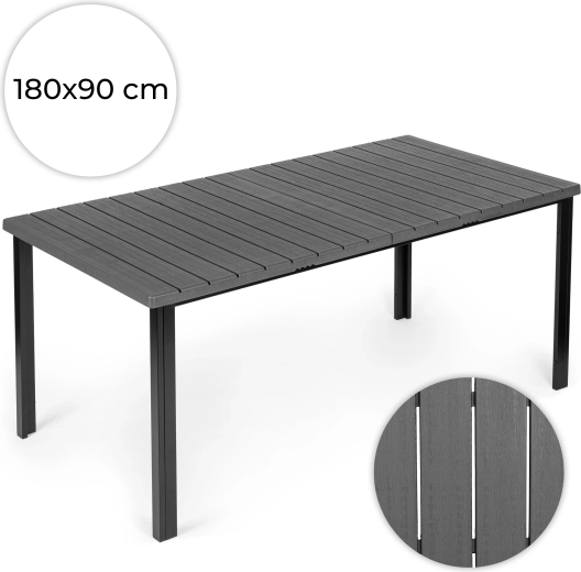 Havebord MultiGarden 180 × 90 cm, grå bordplade i trælook