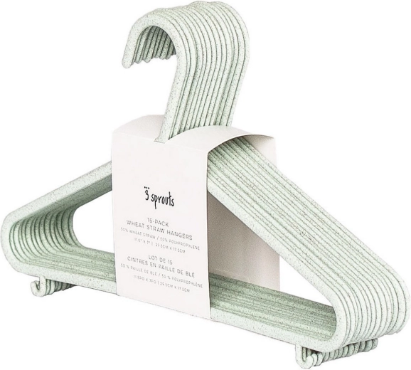 3 Sprouts børnebøjler af hvedehalm Seafoam, 15 stk.