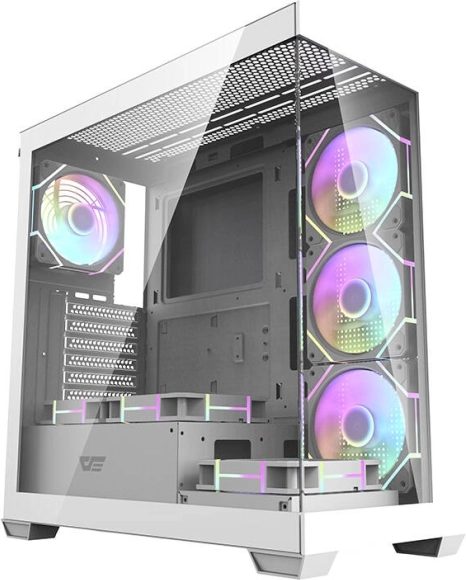 computerchassis darkflash ds900 hvid med 7 argb-blæsere