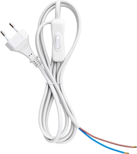 Retlux RPC 76 strømledning med afbryder, 2 m, hvid