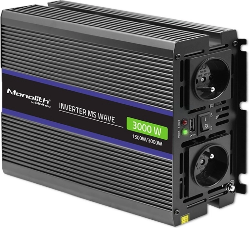 Spændingsomformer MONOLITH MS Wave 12V til 230V, 1500/3000 W, USB
