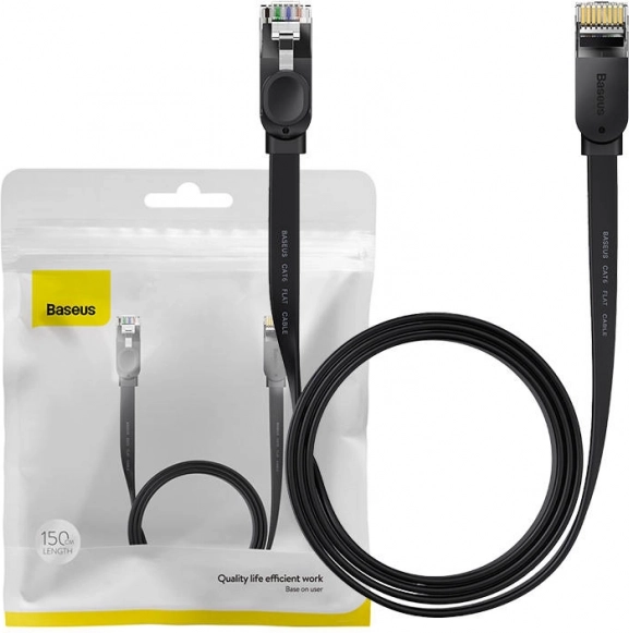 Flad Ethernet-kabel BASEUS RJ45 CAT6 1,5 m sort