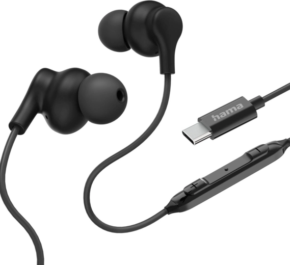 Hama Curly USB-C sorte in-ear øretelefoner